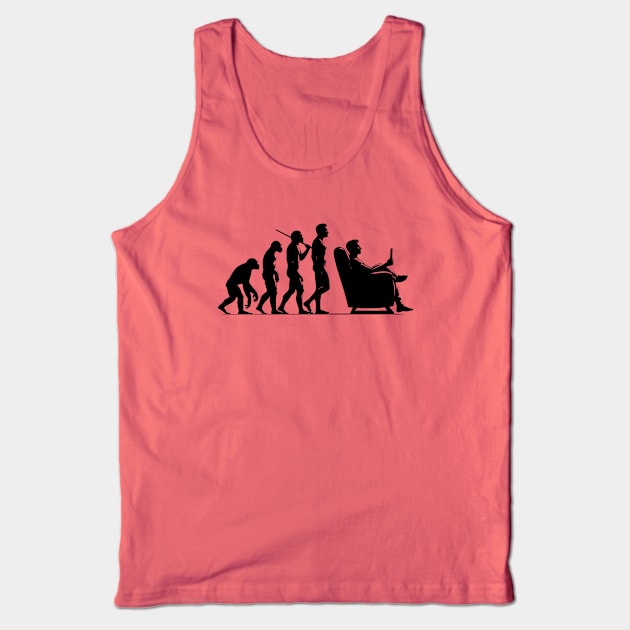 Human Evolution From Caveman to Couch Tank Top by One Way Or Another